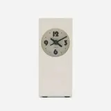 Christon Associates, Table clock, c. 1975, enameled steel, glass