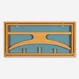 Adam Hoff and Poul Østergaard, Wall-mounted valet, c. 1960, oak, lacquered Masonite, leather