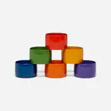 Modern, Napkin rings, set of six, c. 1975, lacquered fiberglass