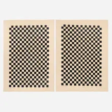Alexander Girard, Checker fabric, set of two, 1972, screenprint in colors on linen