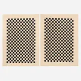 Alexander Girard, Checker fabric, set of two, 1972, screenprint in colors on linen