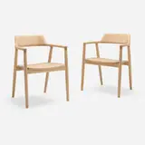 Naoto Fukasawa, Hiroshima armchairs, pair, 2008, soap finished beech