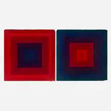 Verner Panton, Pillow covers, set of two, c. 1970, screenprint in colors on cotton velvet