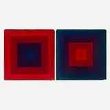 Verner Panton, Pillow covers, set of two, c. 1970, screenprint in colors on cotton velvet