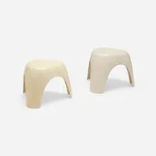 Sori Yanagi, Elephant stools, set of two, lacquered fiberglass