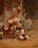 A wrestling match by English School, oil on canvas, sold Nov 2018