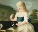 A spaniel with game; A portrait of a young girl with her favorite spaniel (two) by English School, both oil on canvas, sold Nov 2018