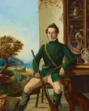 A huntsman with his dog by Italian School, oil on canvas, sold Nov 2018