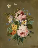 M. D'Hautel, A bouquet of flowers, oil on canvas
