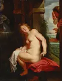 Susannah and the Elders by Sir Peter Paul Rubens, 18th Century, oil on panel, sold Nov 2018