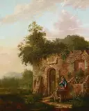 The grave digger by English School, oil on panel, offered Nov 2018