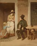 The conversation by English School, oil on canvas, sold Nov 2018