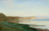 On the shore at low tide by Christian Peder Mørch Zacho, oil on canvas, sold Nov 2018