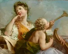 Joseph-Marie Vien, The muse at dawn, oil on canvas