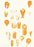 Joseph Beuys, Spur II, 1977, Folge von 9 Farblithographien, davon 8 auf Velin und 1 auf graubraunem Papier