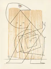 L'homme à la Lisiére de la forêt by Max Ernst, 1954, Farblithografie auf Rives-Velin, sold Jul 2020