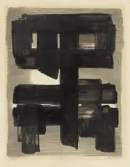 Pierre Soulages, Lithographie n° 1, 1957, Farblithografie auf Arches-Velin
