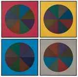 Sol LeWitt, Circles Divided into Eight Equal Parts with Colors Superimposed in Each Part, 1989, 4 Farbserigraphien, jeweils auf Arches-Velin