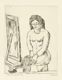 Max Beckmann, Toilette (Vor dem Spiegel), 1923, Kaltnadel auf Bütten