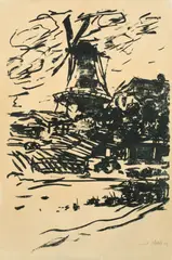 Mühle by Emil Nolde, 1907, Lithographie auf Papier, sold Nov 2015