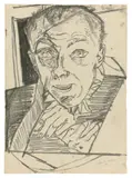 Max Beckmann, Selbstbildnis (aus: Die Hölle), 1918, Lithographie auf Bütten