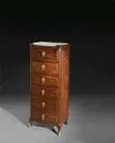 Canabap, Chiffonière, Um 1780, Mahagoni, massiv und furniert auf Eiche; Marmor; Bronze, feuervergoldet