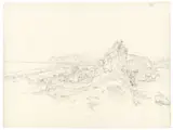 Ernst Fries, Capo Miseno mit dem Lago d'Averno am Golf von Neapel