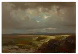 Robert Kummer, Weite Landschaft“ (Schottland), 1852, Öl auf Papier auf Holz