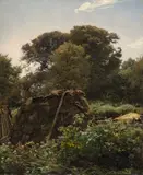Anton Edvard Kjeldrup, Waldstudie, 1857, Öl auf Leinwand