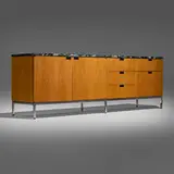 Florence Knoll, Executive Office cabinet, lacquered wood, marble, chrome-plated steel