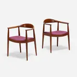 The Chair, pair by Hans J. Wegner, teak, upholstery, sold Mar 2026