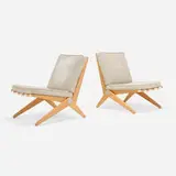 Pierre Jeanneret, Scissor chairs model 92, pair