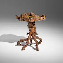 20th Century, Root wood occasional table, root wood, resin