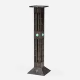 Jugendstil, Pedestal, iron, marble, glass