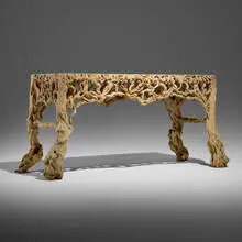 Joel Chen, Root wood console table, bleached root wood