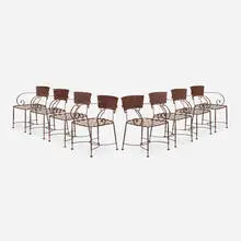 Regency Style, Outdoor chairs, set of eight, steel