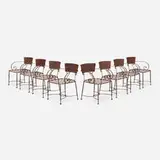 Regency Style, Outdoor chairs, set of eight, steel