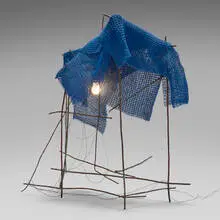 Kwangho Lee, Floor lamp (from the Knot - Beyond the Inevitable series), 2011, electric wire, bronze, handmade socket, bulb