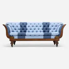 Empire Style, Sofa, upholstery, oak, brass