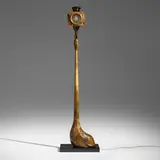 Aldo Tura, Lantern lamp, c. 1955, lacquered goat skin over wood, glass, brass, lacquered wood