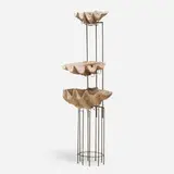 Tony Duquette, Clamshell jardinières with stand, fiberglass, metal