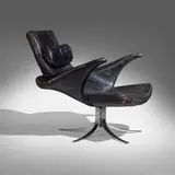 Seagull chair by Gösta Berg and Stenerik Eriksson, 1968, leather, matte chrome-plated steel, sold Mar 2026