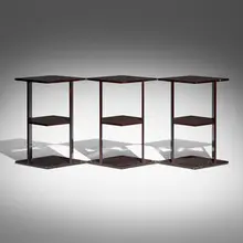 Eugène Printz, Convertible table, palm wood, brass