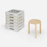 Alvar Aalto, Stools model 60 in original boxes, set of six, 1933 / 2019, laminated birch, lacquered birch