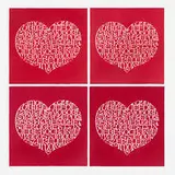 Alexander Girard, International Love Heart panels, set of four, 1972, screenprint on acrylic/cotton blend