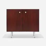 Thin Edge cabinet by George Nelson & Associates, 1955, rosewood, aluminum, enameled steel, sold Jun 2026