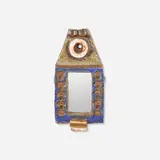 Les Argonautes, Wall-hanging mirror, c. 1960, glazed earthenware, mirrored glass