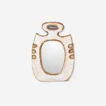Les Argonautes, Wall-hanging mirror, c. 1960, glazed earthenware, mirrored glass