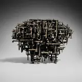 James Bearden, Cathedral form, 2023, torch-cut steel with metallic polywash finish