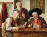 Ulrich Eichinger, A game of cards, oil on canvas